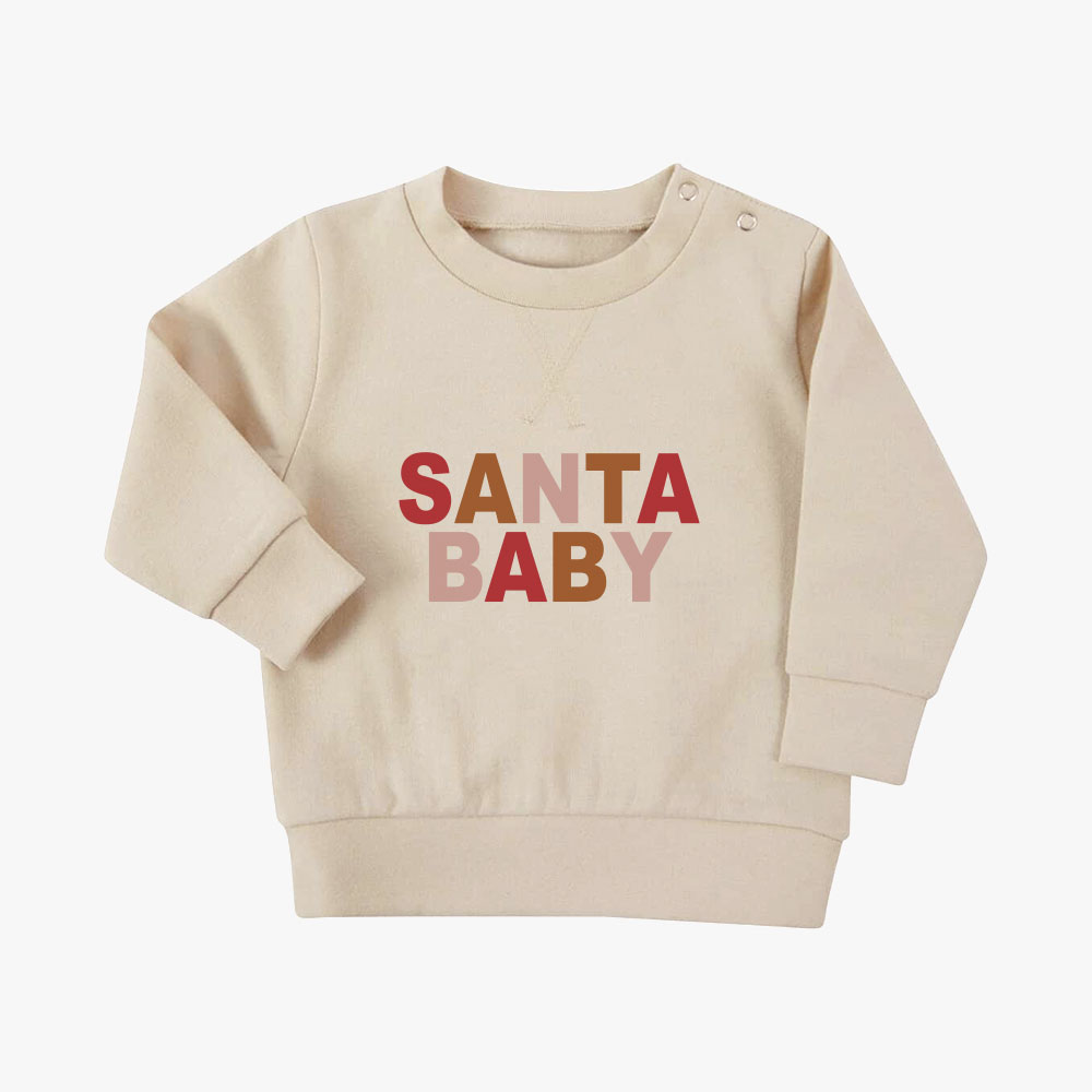 Baby Sweatshirt beige "Santa Baby"