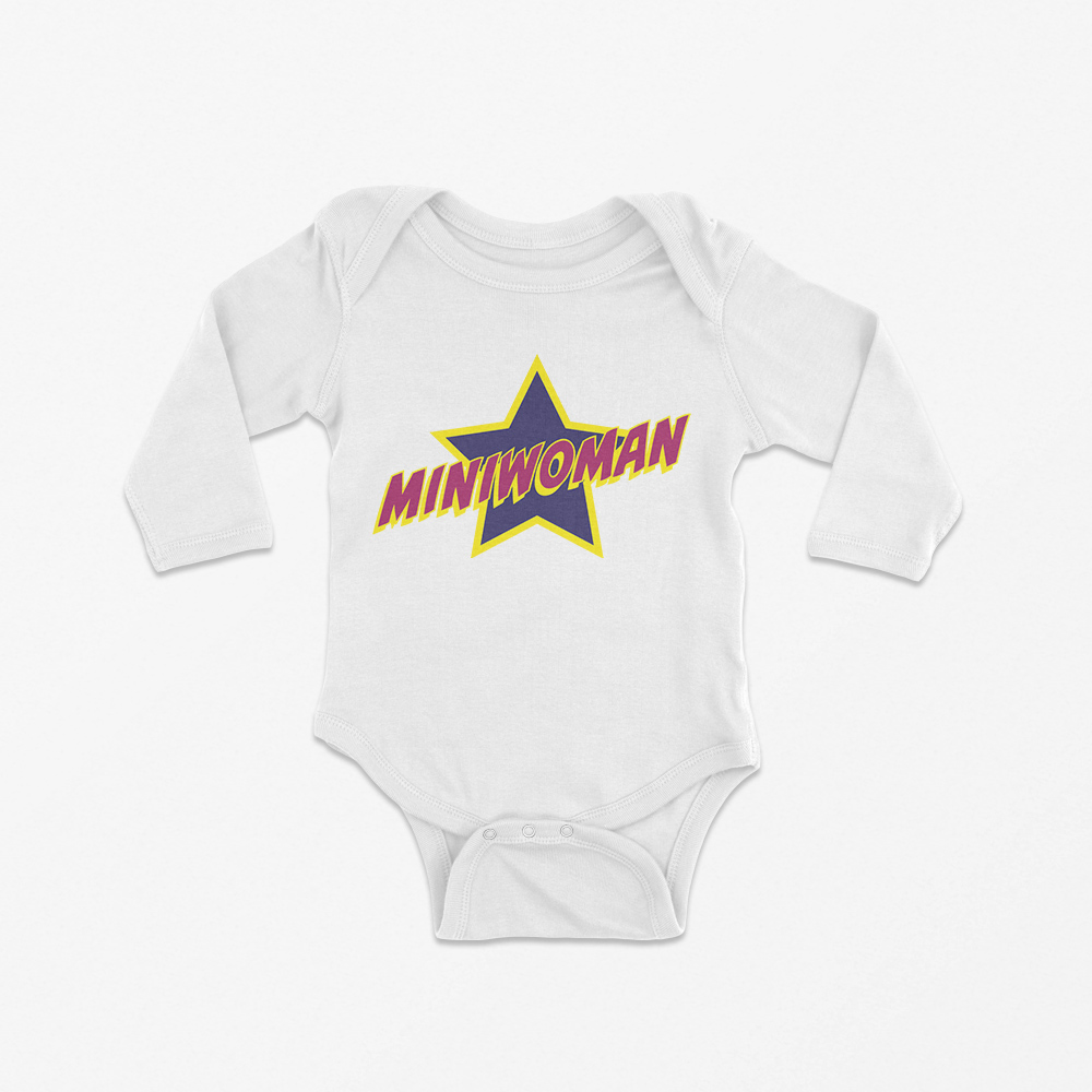 Babybody langarm "Miniwoman" 100% Bio-Baumwolle