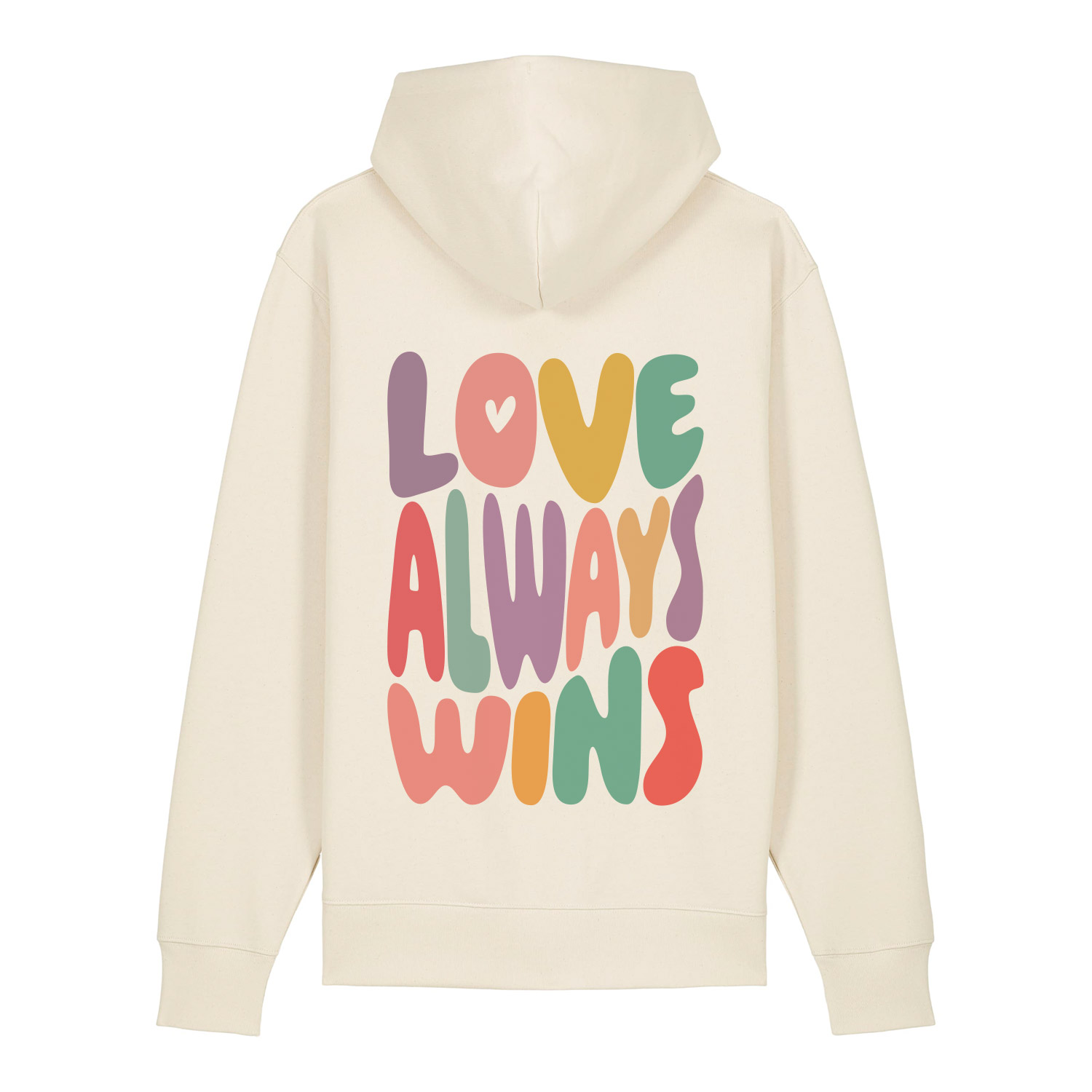 Hoodie “LOVE ALLWAYS WINS” 100% Bio-Baumwolle