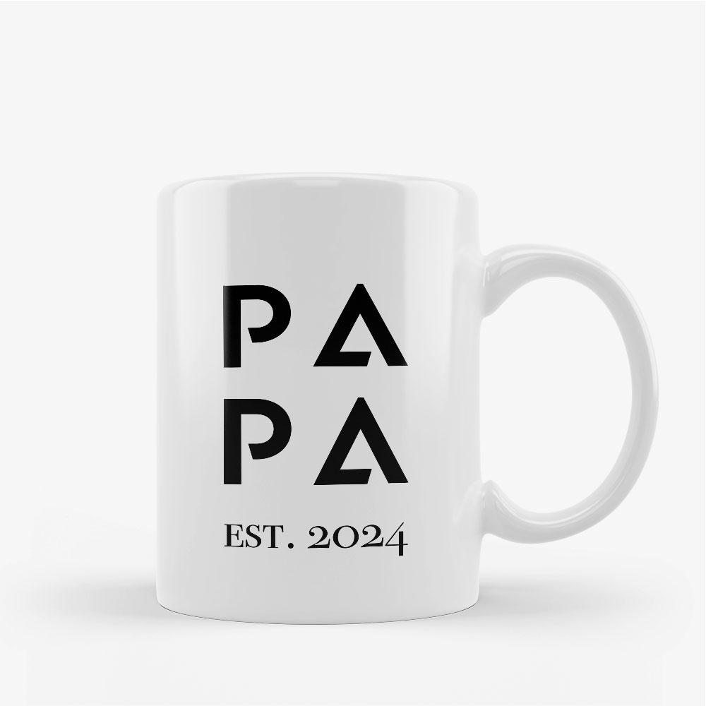 Keramiktasse "Papa EST" - Personalisierbar