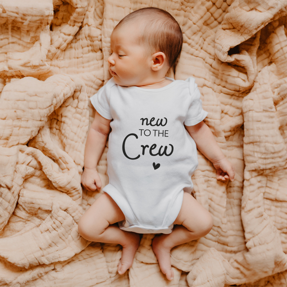 Babybody kurzarm "new to the Crew" 100% Bio-Baumwolle