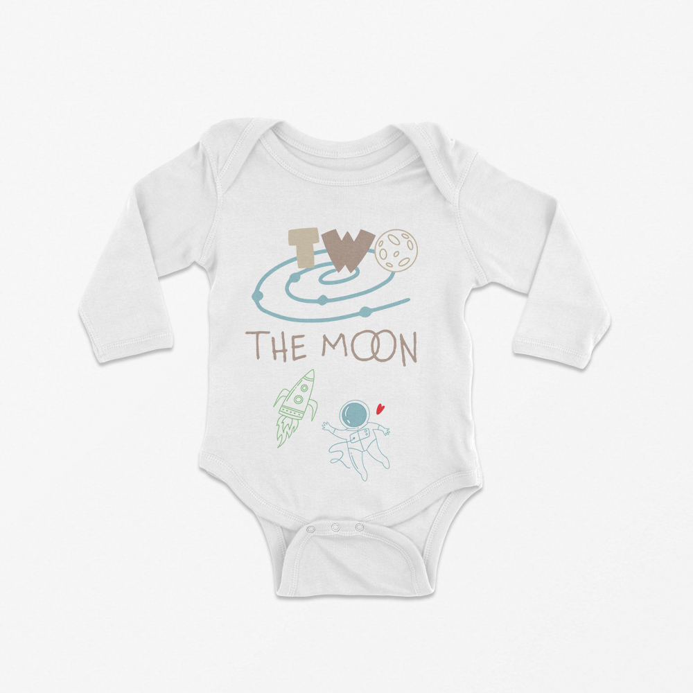 Babybody langarm "Two the moon" 100% Bio-Baumwolle