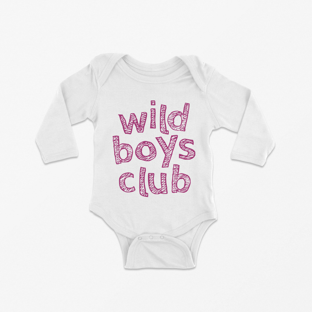 Babybody langarm "wild boys club" 100% Bio-Baumwolle