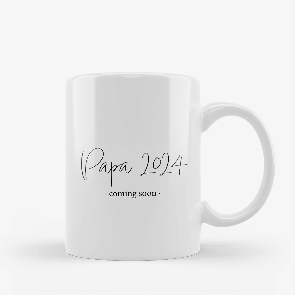 Keramiktasse "Papa coming soon" - Personalisierbar