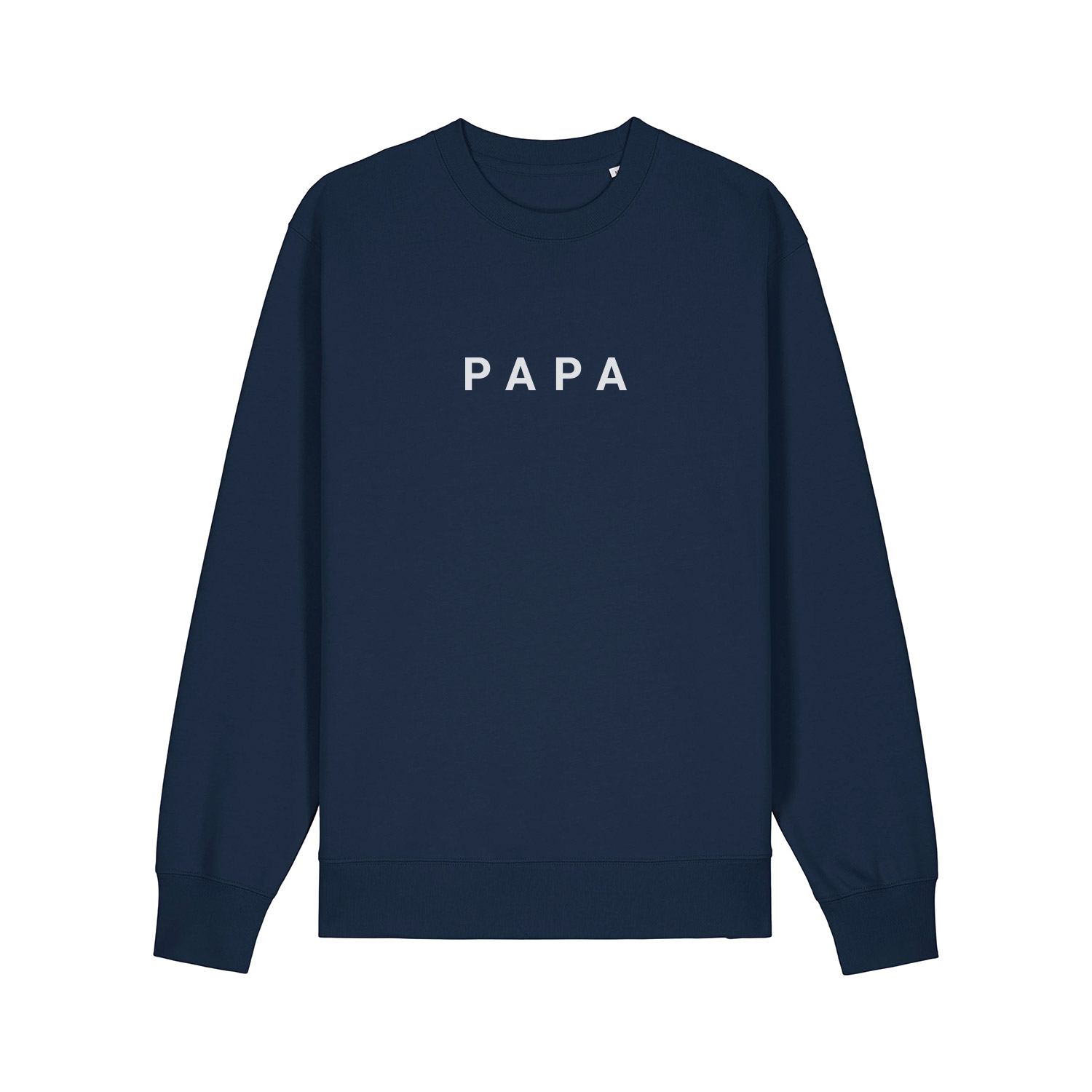 Sweatshirt “PAPA” Print Weiß 100% Bio-Baumwolle