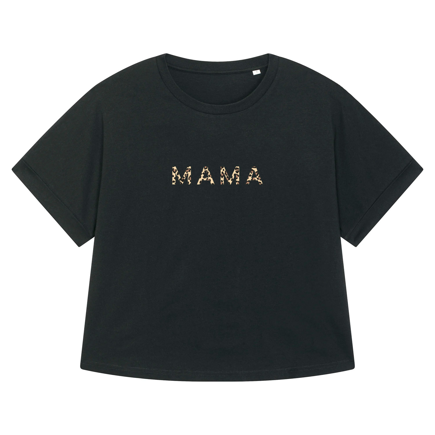 Damen T-Shirt Print Leo kurz “MAMA” 100% Bio-Baumwolle