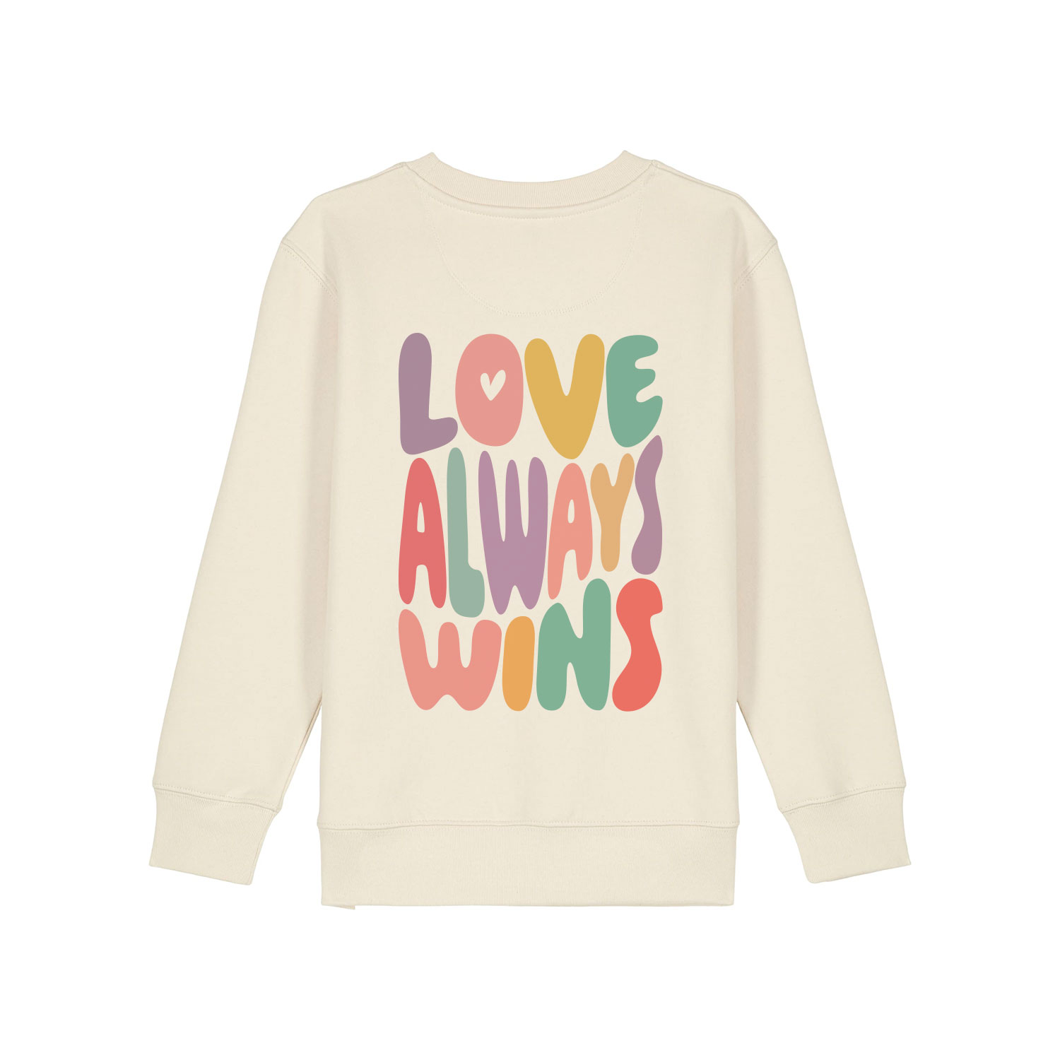 Kinder Sweatshirt "LOVE ALWAYS WINS" 100% Bio-Baumwolle