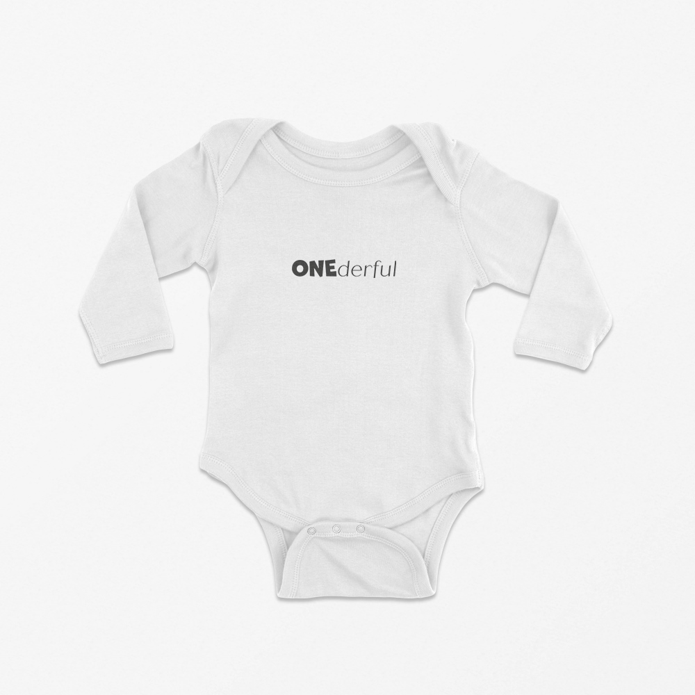 Babybody langarm "Onederful" 100% Bio-Baumwolle