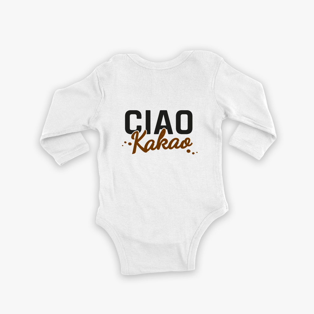 Babybody langarm “CIAO KAKAO” 100% Bio-Baumwolle